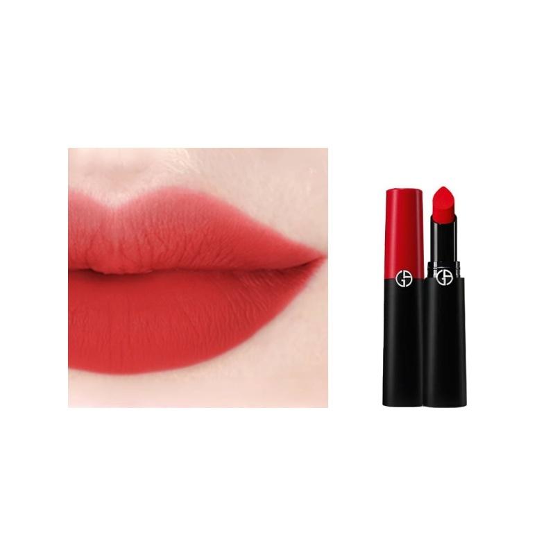 Armani Power Lipstick Matte Edition Red and Black Tube Lipstick Matte Easy to Color Complexion Moisturizing #407 Stubborn Magenta [Matte Mist Version]