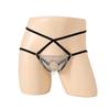 Men's Elastic Underwear, Hollowed-out Leaking Ring Chain Four-corner Sex Underwear, Men's Sex Underwear