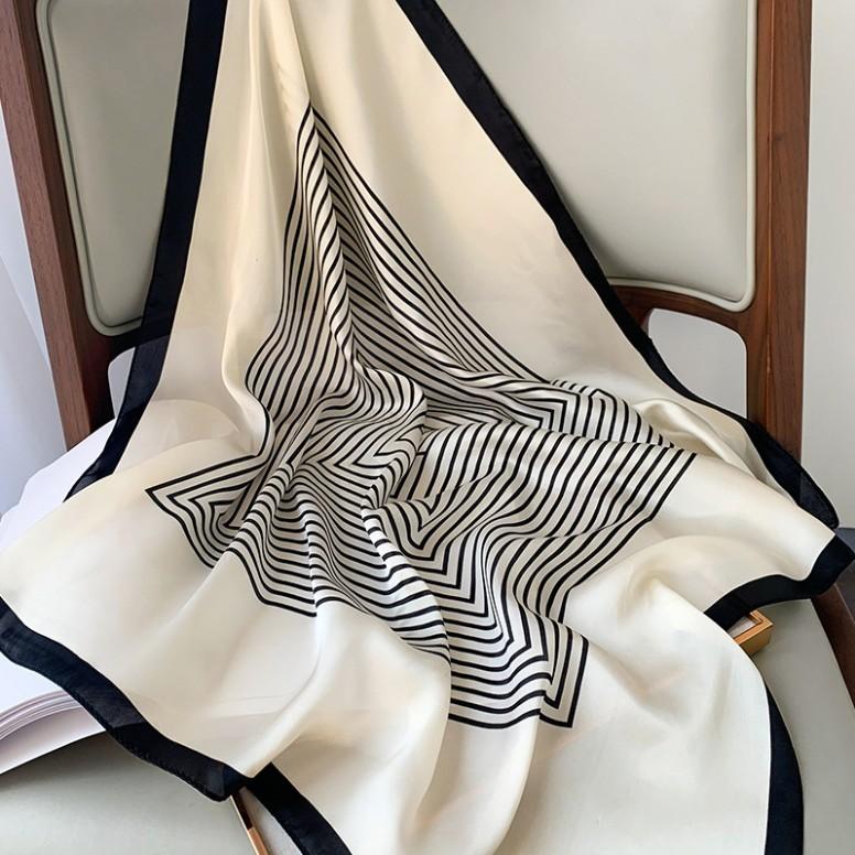 New Luxury Design 70*70Cm Horse Print Silk Square Scarf Women Soft Satin Hairband Neckerchief Office Hijab Headband Foulard Gift