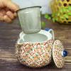 Waza No Kura: Stylish Kutani-yaki Teapot with Floral Pattern and Tea Strainer. A Premium, Japanese-made Ceramic Tableware Perfect As a Birthday Gift.