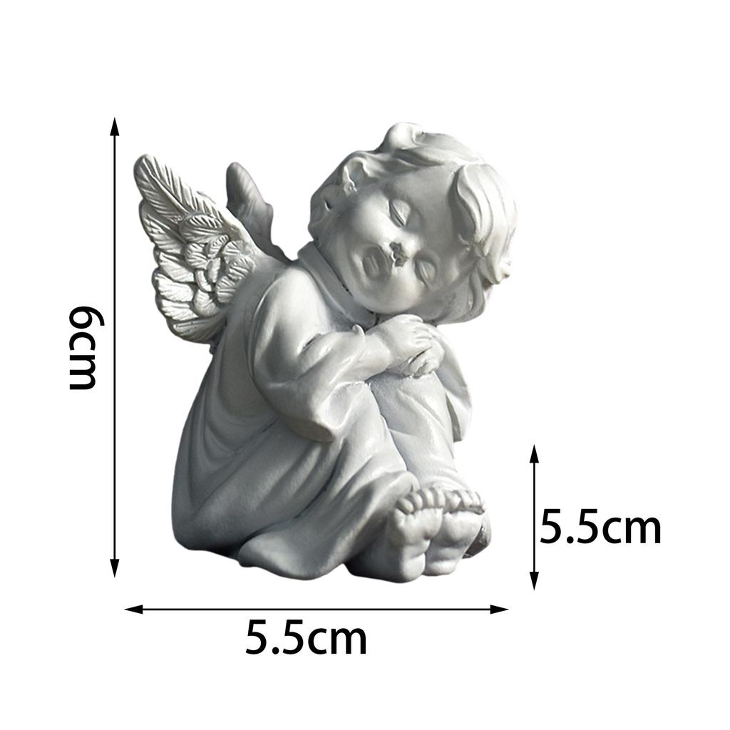 Angel Dog Cat Decoration Statue Resin Pet Memorial Statue Outdoor Garden Home Ornament Sleeping Angel Wing Sculpture
