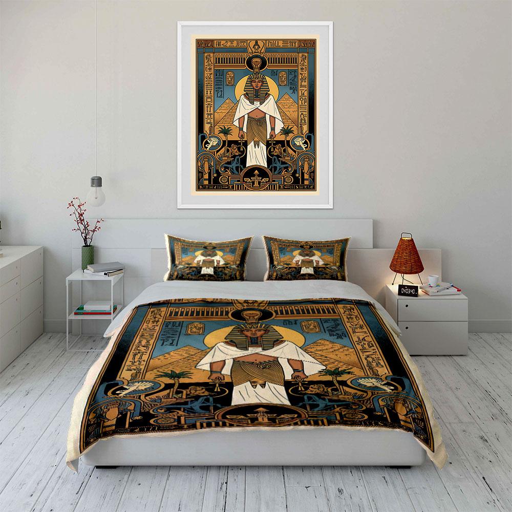 Egyptian Pharaoh Bedding Set Bedding Duvet Cover Set Duvet Cover Pillowcases (1 * Duvet Cover 2 * Pillowcases, Without Duvet Insert)