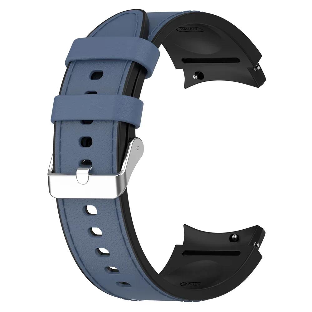 Silicone Leather Bracelet For Samsung Galaxy Watch 7 6 5 Pro 40mm 44mm Band Watch 6 4 Classic 47/43/46mm Strap Correa Watchband