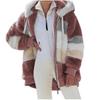 Women's Plush Jacket Winter Warm Coat  Fashion Loose Plush Multicolor Hooded Jacket