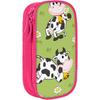 Multifunctional Pencil Case, Cute Animals, Cow, Green, Fountain Pen, Multifunctional, Large Capac...