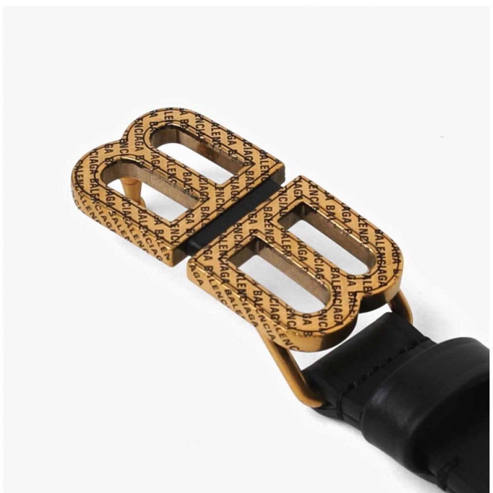 Balenciaga 673518 2aa62 1000 Bb Logo Hourglass Thin Belt