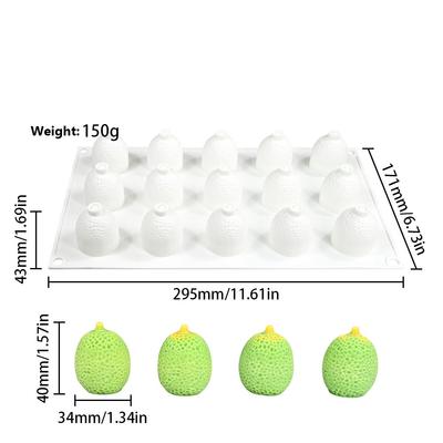 15-Kammer Mandel Pfirsich Schokoladenform Silikon Pfirsich Zitrone Mousse Kuchenform Zylinder Flexible Dessertform für Dessert Backen