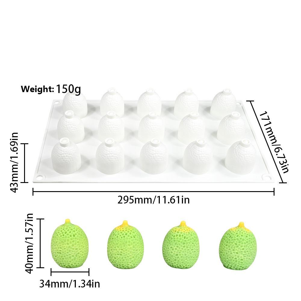 15 Cavity Almond Peach Chocolate Mold Silicone Non-Stick Mousse Cake Mold Food Grad White Dessert Mold for Dessert Baking