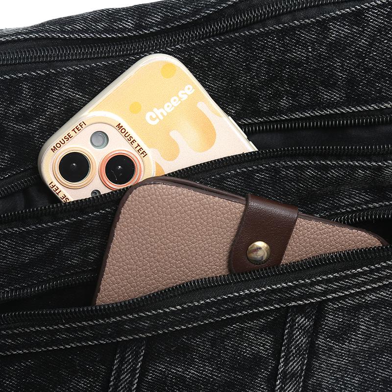 Middle-Aged Mother's Bag Denim Bag Women's Multi-Compartment Shoulder Bag