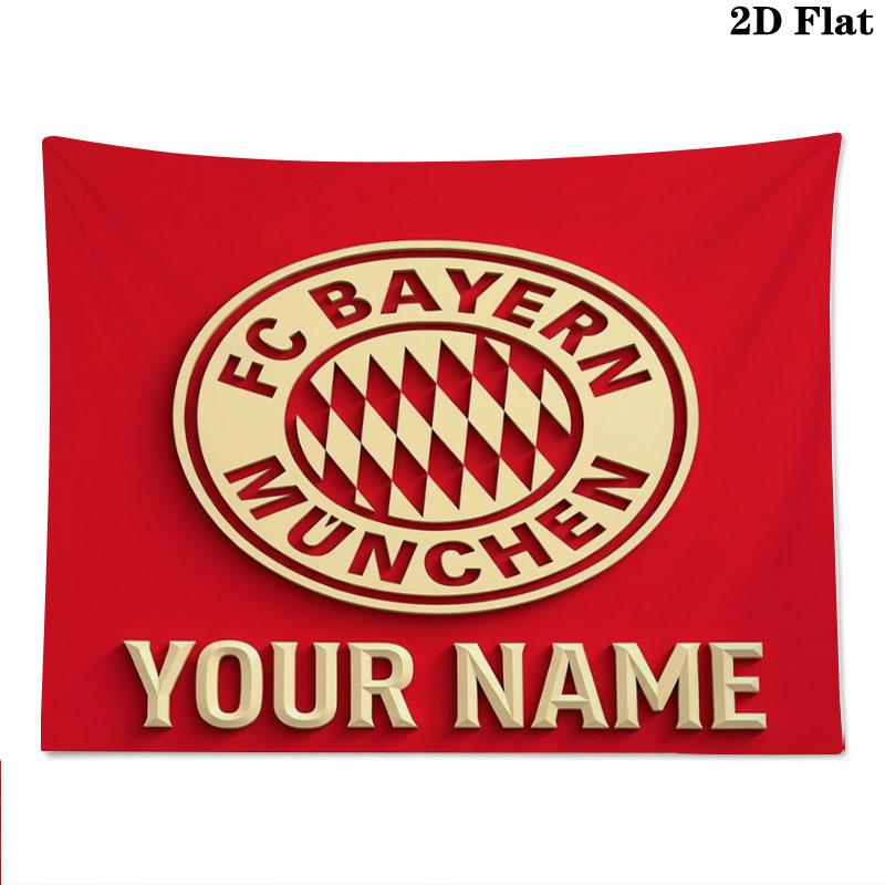 FC Bayern Munchen Custom Name Wall Tapestry Aesthetic Wall Hanging Printed Fabric Blanket Decorative Tapestries for Bedroom Living Room Home Decor