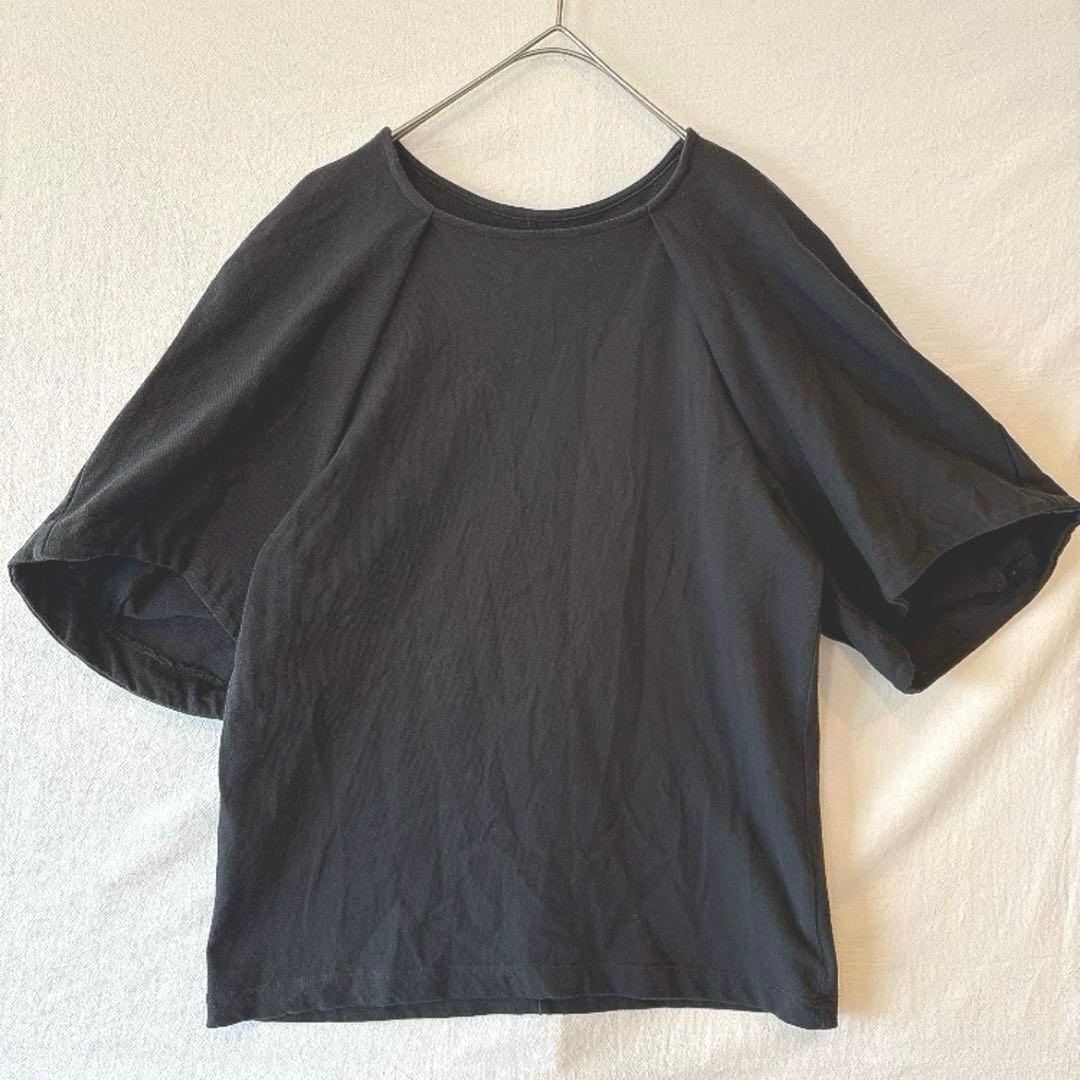 Lily Brown Deformed Sleeve Tops Charcoal Gray Short Sleeve F