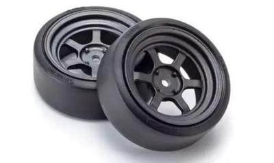 Kyosho Pre-Installed Drift Tires for FZD2 (RAYSTE37VBlack M2-Pack) FATH711BKD