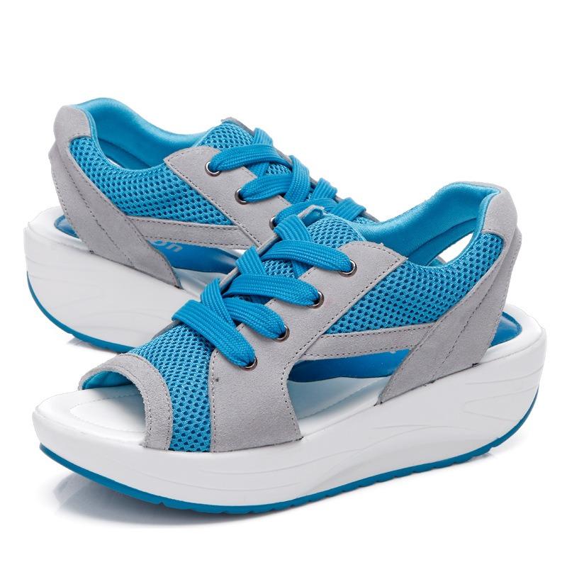 Summer Fish Mouth Thick Sole Heightening Rocking Shoes Sandals Casual Loose Cake Women's Shoes Fashion Sports Shoes