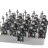 21Pcs/lot Dane Iron Feet Eomer Rohan Warriorr Vs Uruk Hai Army Figrues With Shield Sword Bow Spear Building Blocks Toys for Kids