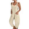 Tute primaverili da donna con spallino regolabile, colore vintage, senza maniche, pantaloni con tasche