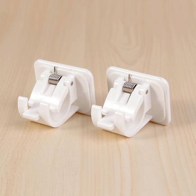 2pcs Self Adhesive Curtain Rod Bracket Punch-free Curtain Rod Clip Nail-Free Adjustable Shower Curtain Rod Hanging Holder