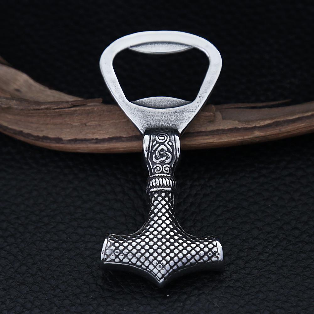 Vintage severský vikingský nerezový otvírák na láhve Thorovo kladivo Mjolnir skandinávský vývrtkový nástroj dárky dropshipping