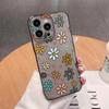 Cute Daisy Floral Print Clear Phone Case For iPhone 17 16 15 14 13 12 11 Pro Max Soft TPU Shockproof Protective Cover
