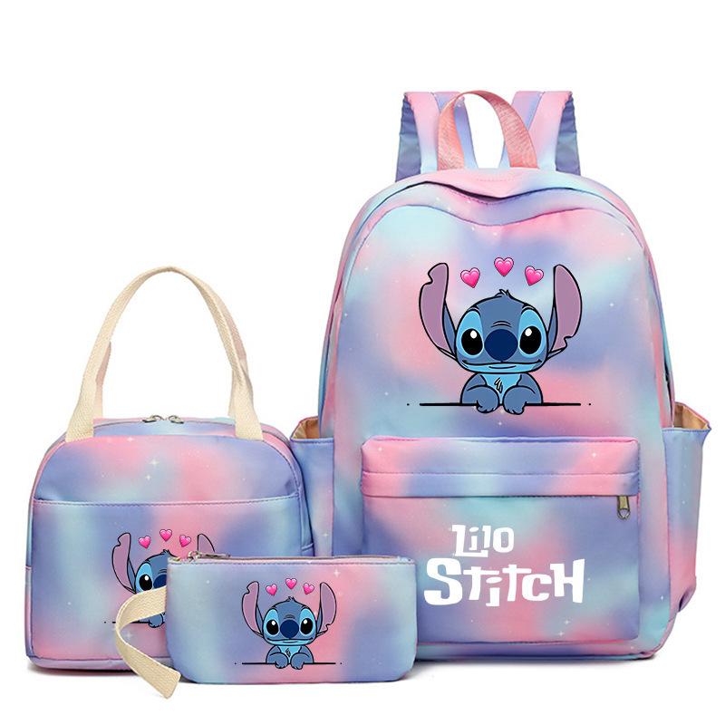 Cartoon Animation Schoolbag Large Capacity Primary And Secondary School Students Backpack Meal Bag Pencil Bag Three-Piece Set