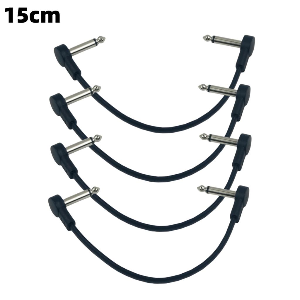4Pcs 1/4" Right Angle Electric Guitar Pedal Audio Cable - Noise Free Space Saving Durable Pedal Board Cables for Guitar Pedals