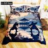 Japanese Landscape Duvet Cover Set For Teens Adults Queen Quilt Covers Lightweight Down 2 Pillowcases 1 Duvet Cover No Comforter