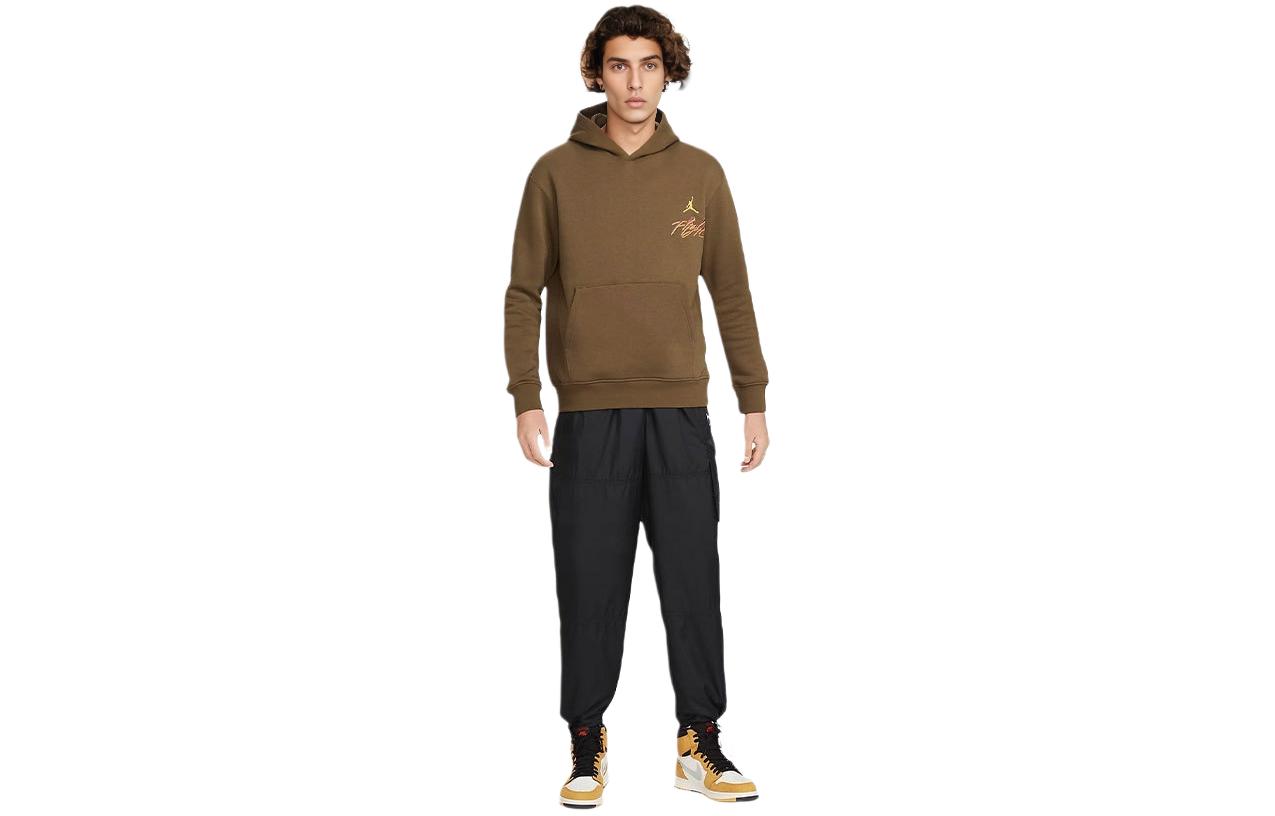 Sweatshirts Jordan Homme Vert Olive Clair à Capuche Modéré Regular M brown