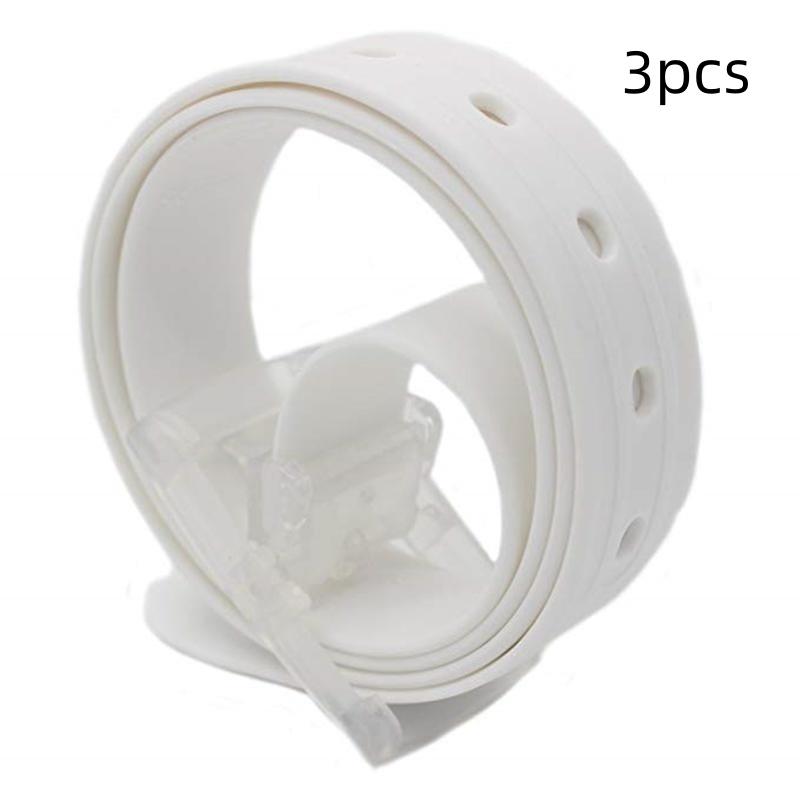 Fashion Plastic Belt Friendly Candy Multi Color Silicone Rubber Leather Belt Smooth Buckle For Women Men Adjustable