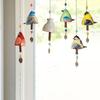Japanese Wind Chime Exquisite Painted Resin Bird Pendant For Door Window Wall Cartoon Courtyard Wind Chime Garden Decor Props