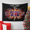 A Sword, Symbols, and a Dove Over a Fiery, Colorful Explosion Background. Patterned Tapestry for Bedroom and Living Room Home Decor