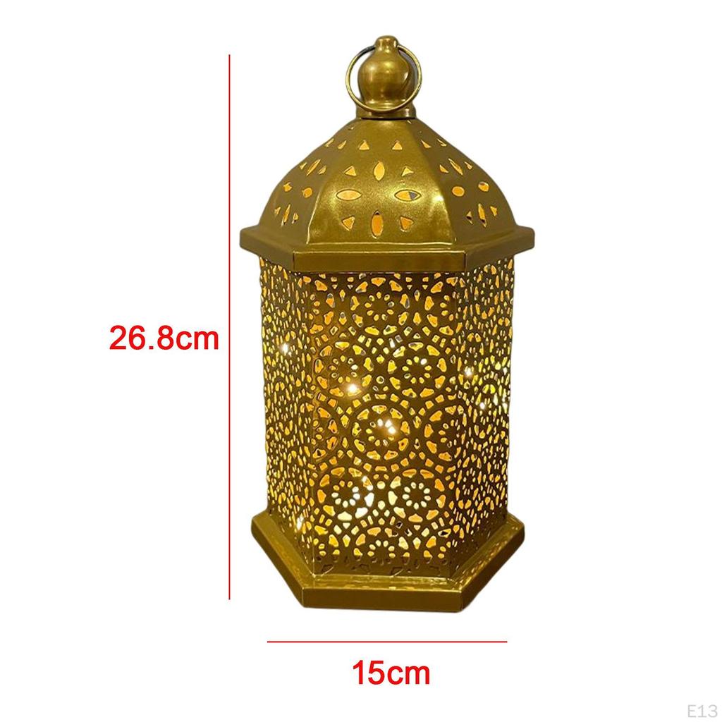 Retro Style Hanging Hollow Carved Light Battery Operated Desk Lamp for Room Ornament