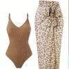 New One-piece Two-piece Sexy High-end Swimsuit Gauze Skirt Set Sexy Vacation Leopard Print Swimsuit Spot