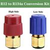 2 Stück R12 auf R134A Klimaanlagen A/C Füllventil Anschlussadapter Umrüstung Ladeanschlussadapter Schnellkupplung