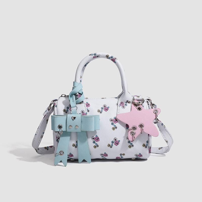 Niche Design Cute Design Sense White Is Popular Today Versatile Bow Print Messenger Bag Women