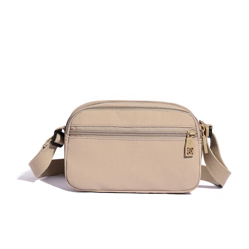 Compact Nylon Crossbody Bag with Zipper Closure Casual Small Shoulder Purse for Daily Travel