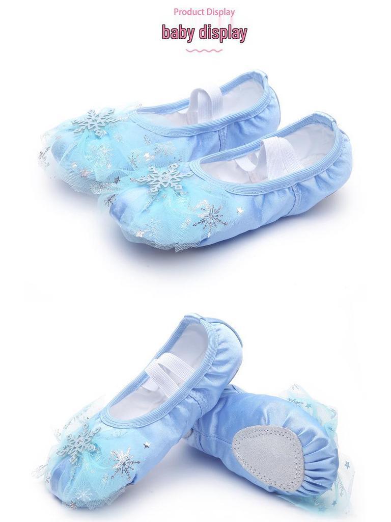 Girls' Princess Ballet Shoes - Soft Sole Dance Shoes for Chinese Dance & Body Training, Cat Paw Design (Style 8009)