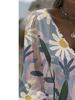 New V-neck floral print shirt, a vintage and sweet style that exudes a youthful vibe. Suitable for both daily commutes and casual outings.