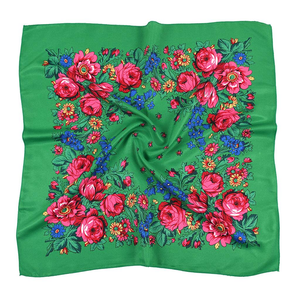 70*70cm Russian Style Floral Print Square Scarf