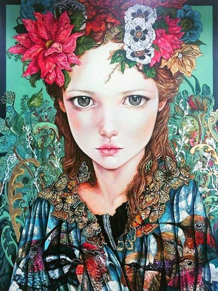 Diy 5d Full Diamond Character Embroidery Square Round Drill Flowers Butterfly Girl Cross Stitch Embroidery Handmade Hobby Gift