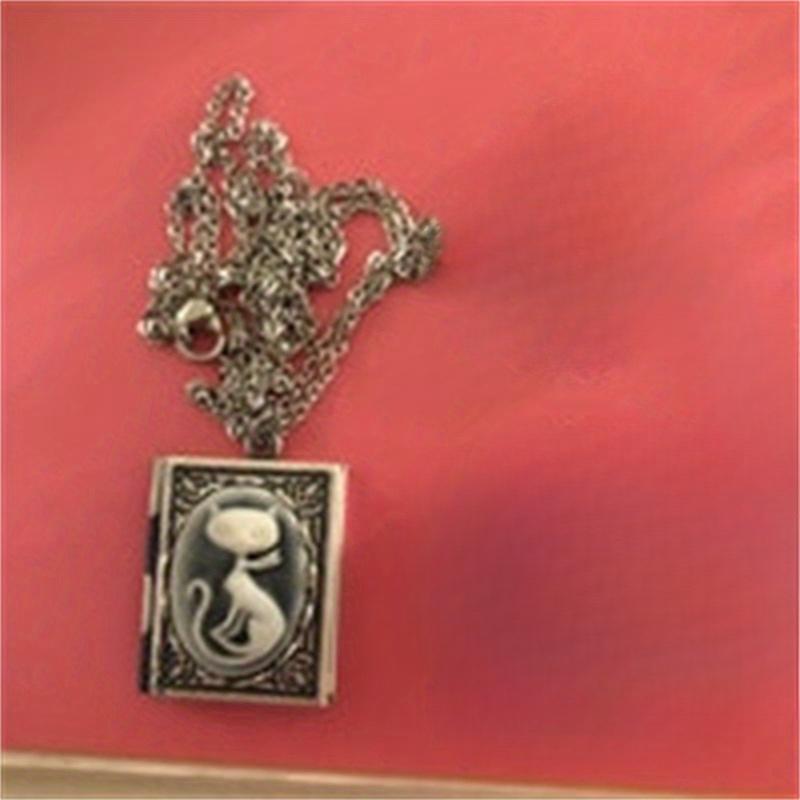 

Готический креативный сделай сам фоторамка кулон ожерелье для мужчин и женщин винтажный кот персонализированные ювелирные аксессуары