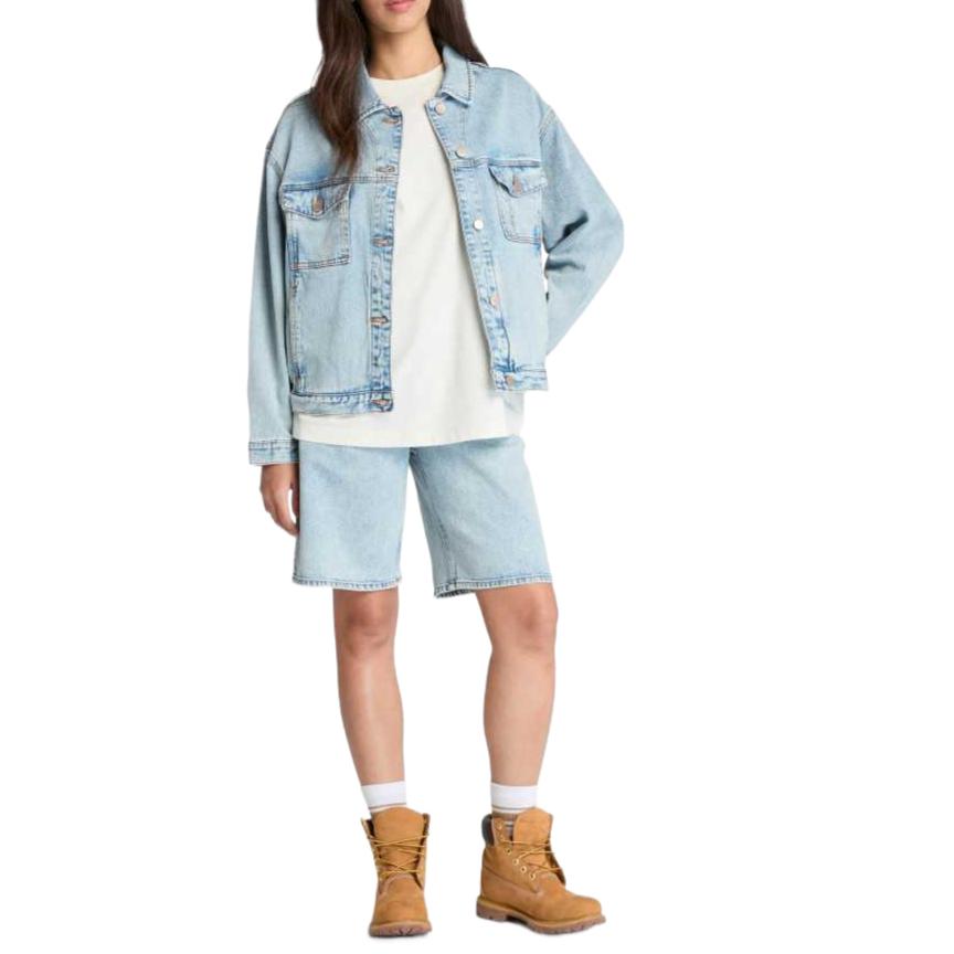 Timberland Loose Comfortable Versatile Large Pocket Design Long Sleeve Denim Jacket Women jackets TB0A67JQEPJ1