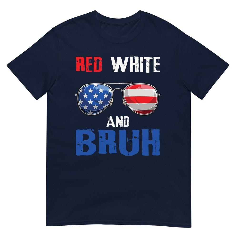 Red White And Bruh 4th Of July Boys Patriotic Teens Kids Tshirt S