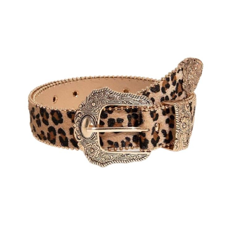 

Girl Belt Cowgirl Leopard Print Waist Belt Carved Floral Retro for Jeans Dress 1