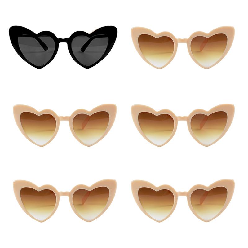 6/8 paar Vintage Hartvormige Zonnebrillen Bachelorette Bruid Bruidsmeisje Brillen Bruiloft Bruidsdouche Decoratie Vrouw Vrijgezellenfeest Cadeaus beige