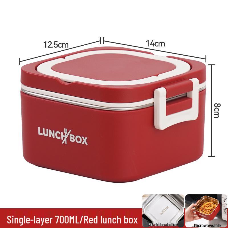 316 Stainless Steel Insulated Bento Lunch Box, Microwaveable Meal Container for Office Workers
