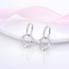 Silver Plated U Round Heart Shape CZ Zircon Earrings Hoop Earrings For Women DIY Making Jewelry Gift