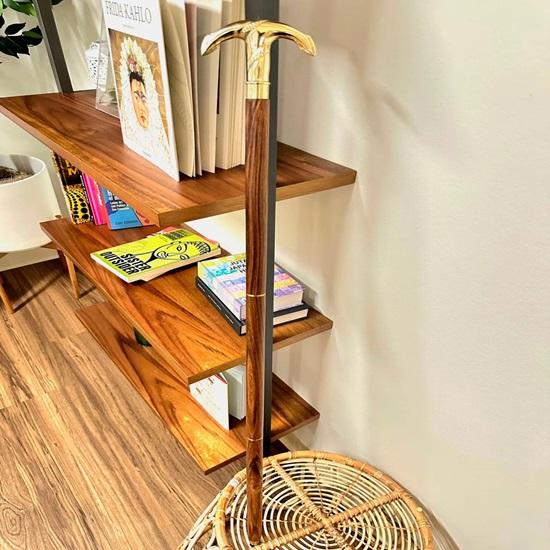 93.98 Cm Walking Stick With Brass Anchor Handle Handcrafted Wooden A Companion for Style