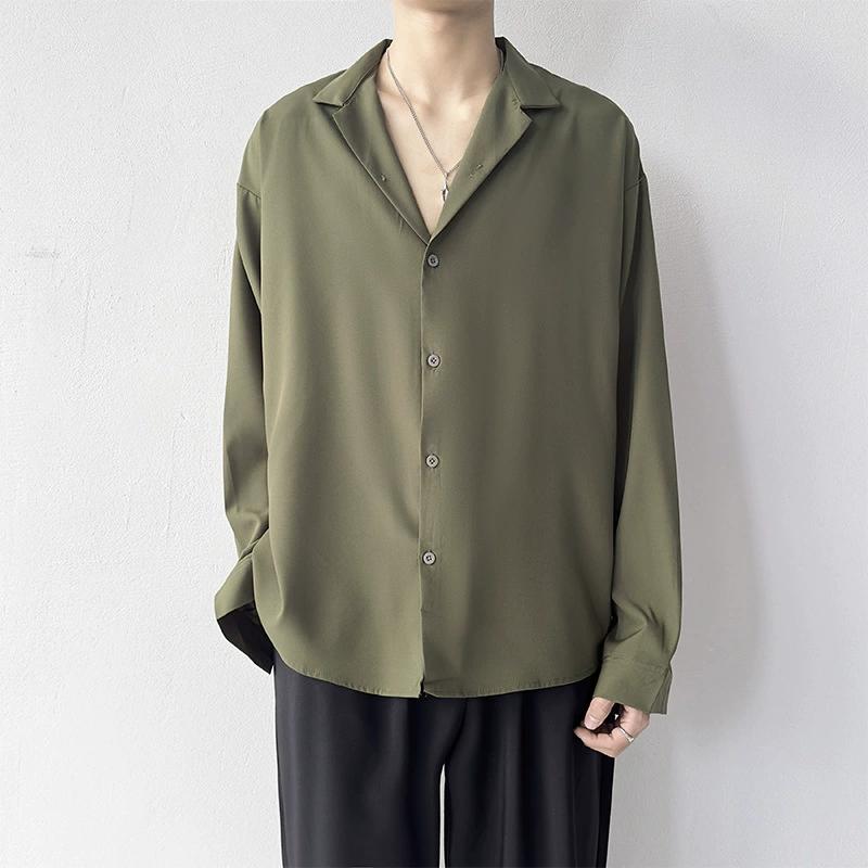 Men's Shirt Spring Summer Loose Casual Long-sleeved Lapel High Street Male Suit Shirt