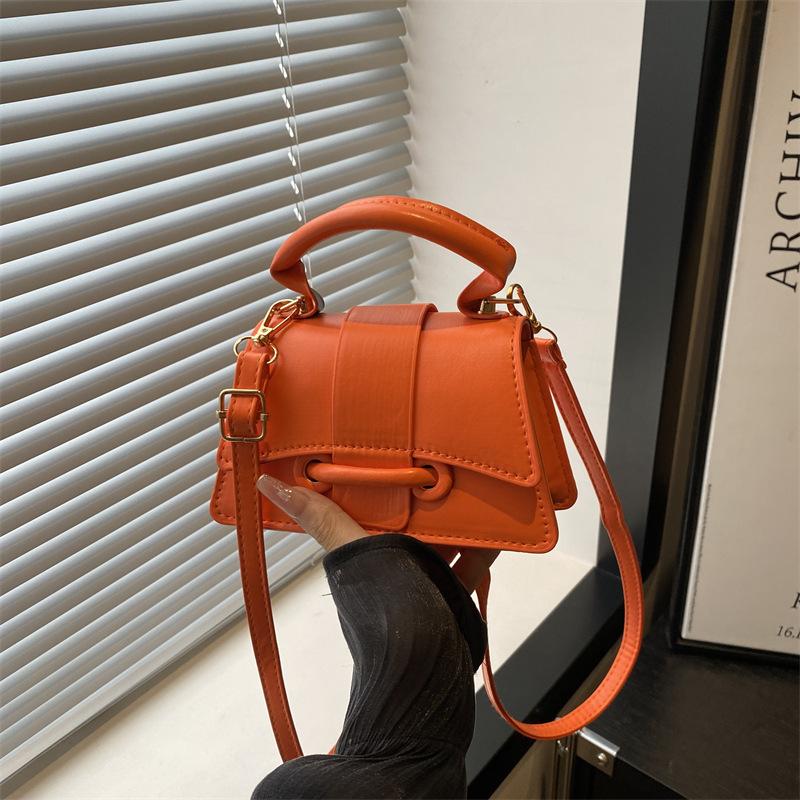 2025 summer new simple solid color popular handbag bag women's foreign style casual fashion shoulder messenger small square bag