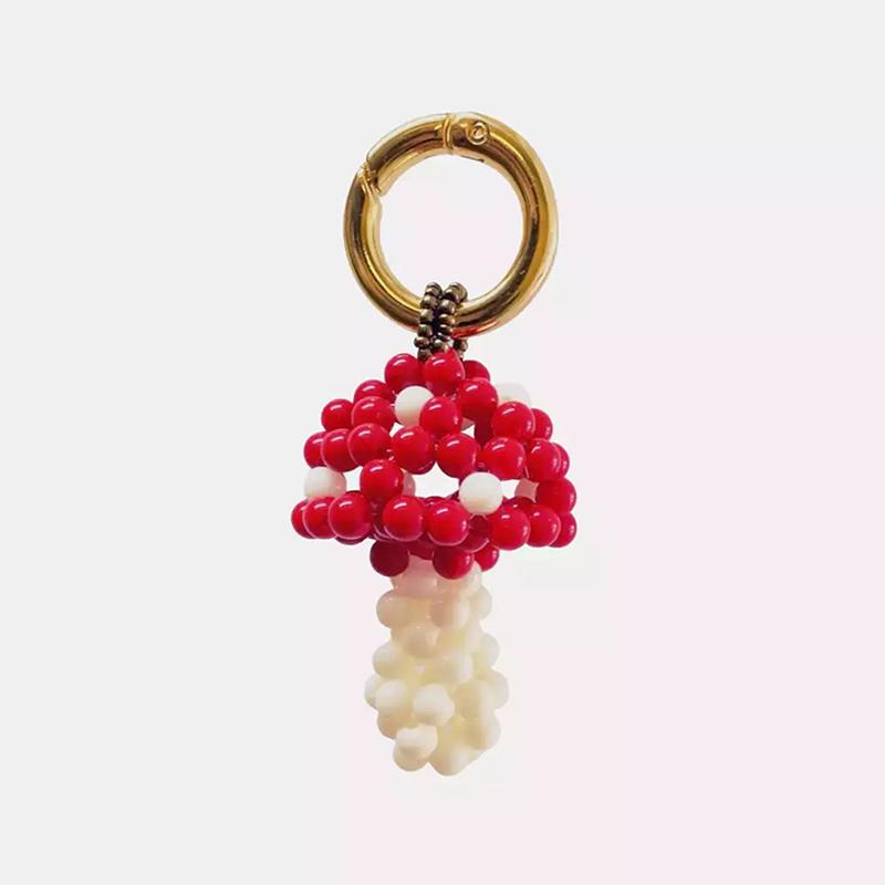 Colorful Beaded Fruit Series Apple Watermelon Bag Charm Pendant Keychain For Women Girls Bag Decoration Accessories