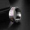 Stars and Moon Rotatable Titanium Steel Ring European and American Men's Couple Ring